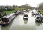 The boats gathered at the Blue Lias